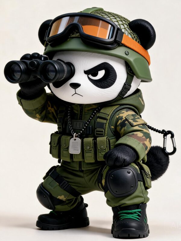 panda_ip_05_camo Tactical Special Forces Panda Fiberglass Art Statue