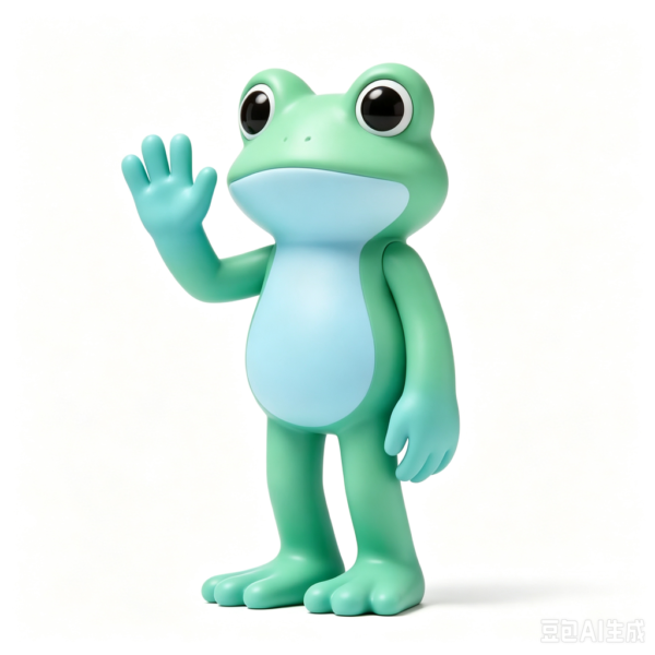 Teal Frog — Hand-Cast Fiberglass Art Toy