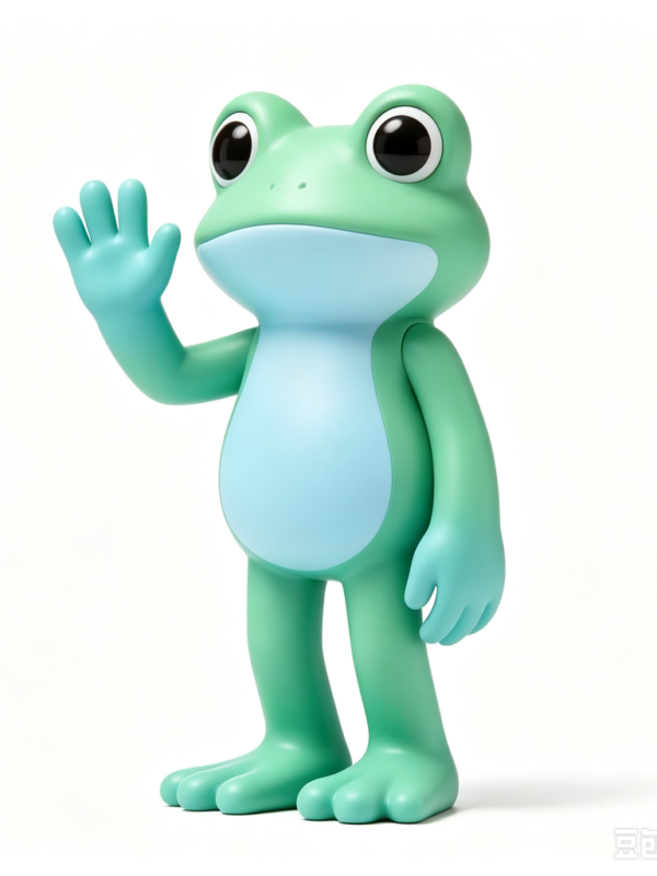 Teal Frog — Hand-Cast Fiberglass Art Toy