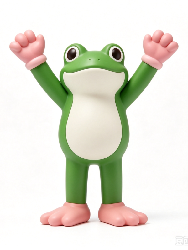 Cheerful Frog — Hand-Cast Fiberglass Art Toy