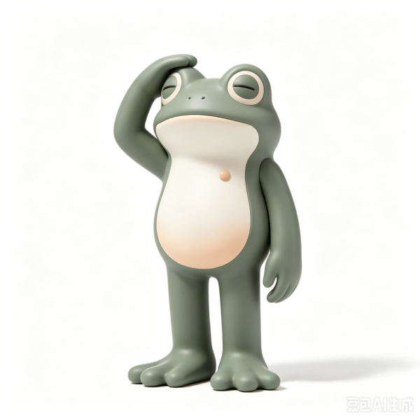 Panda IP Art Toy 13 Stone Frog — Hand-Cast Fiberglass Art Toy