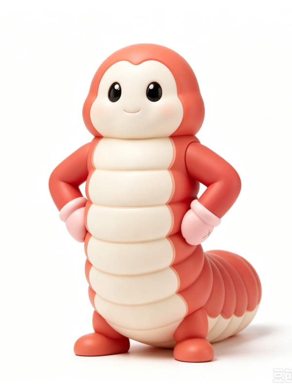Coral Caterpillar — Hand-Cast Fiberglass Art Toy