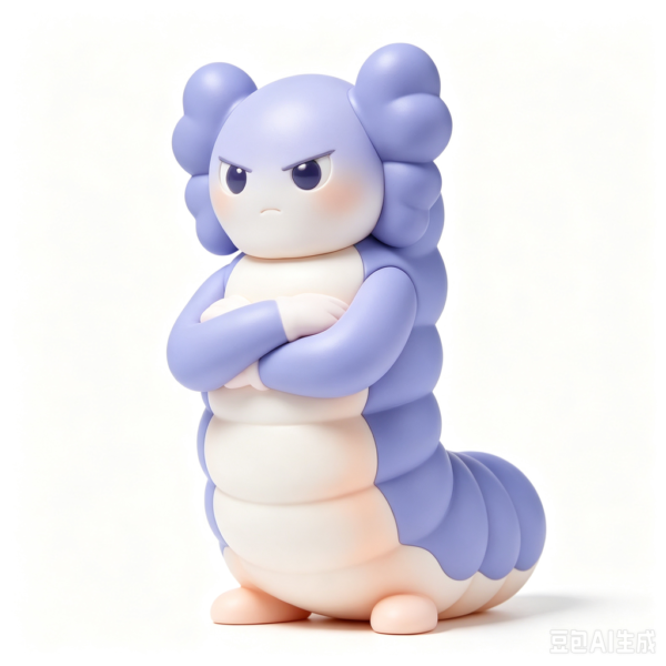 Lavender Caterpillar — Hand-Cast Fiberglass Art Toy