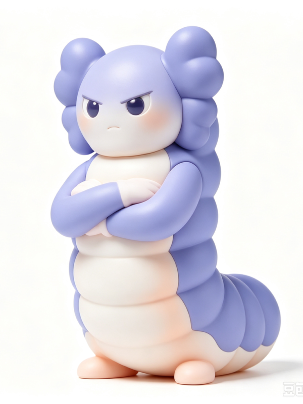 Lavender Caterpillar — Hand-Cast Fiberglass Art Toy