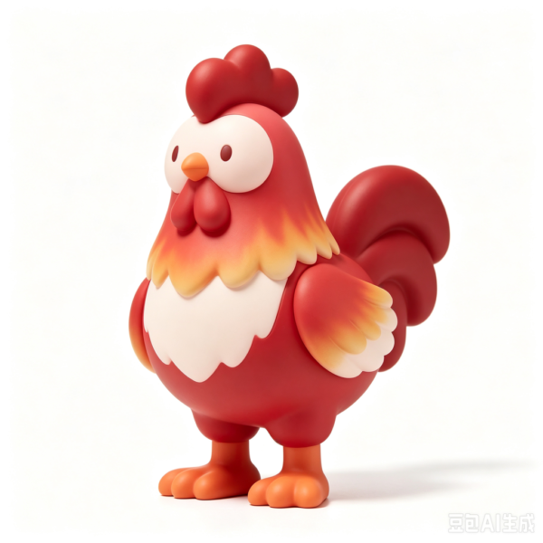 Crimson Rooster — Hand-Cast Fiberglass Art Toy