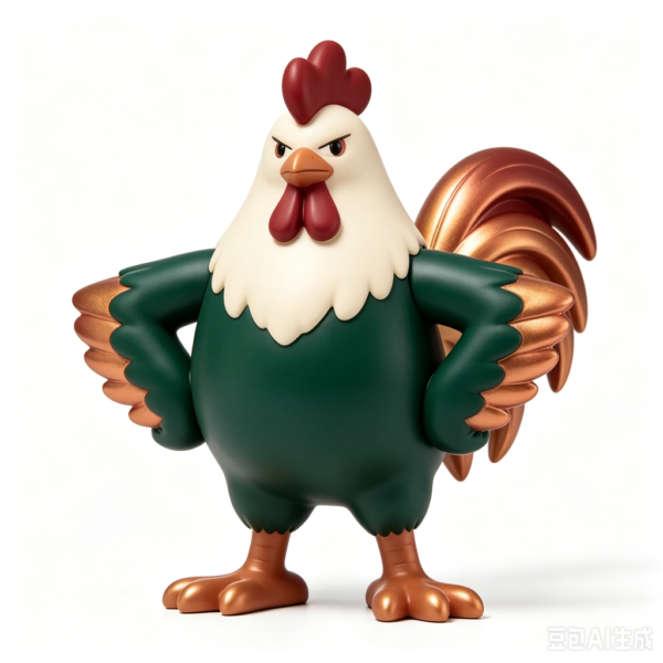 Forest Rooster — Hand-Cast Fiberglass Art Toy