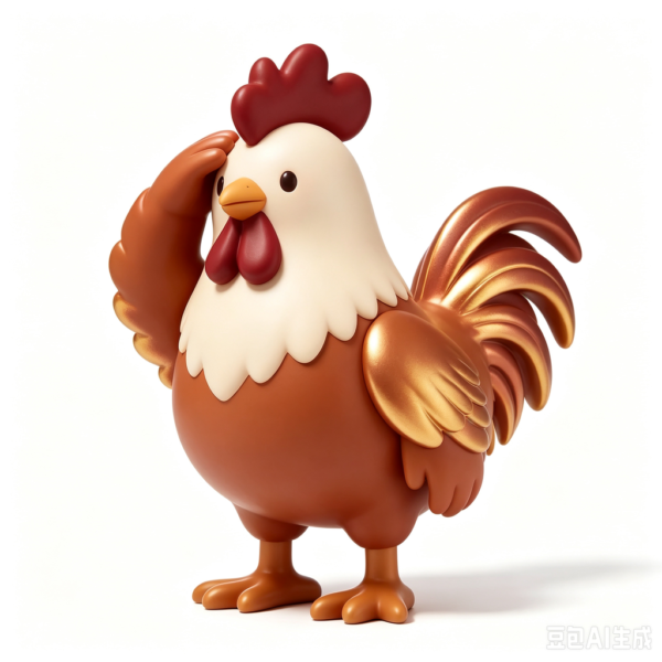 Amber Rooster — Hand-Cast Fiberglass Art Toy