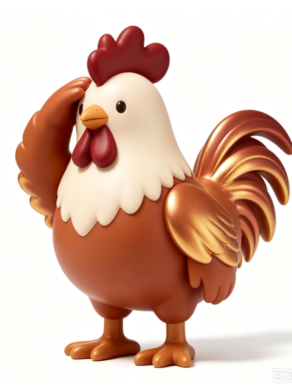 Amber Rooster — Hand-Cast Fiberglass Art Toy
