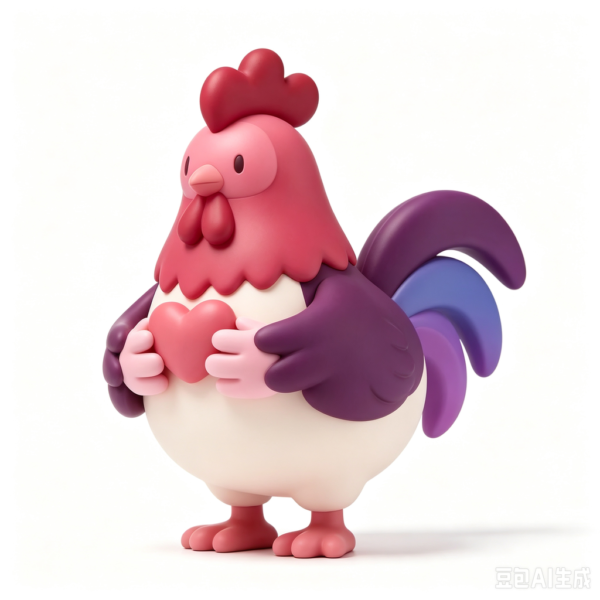 Rosy Hen — Hand-Cast Fiberglass Art Toy