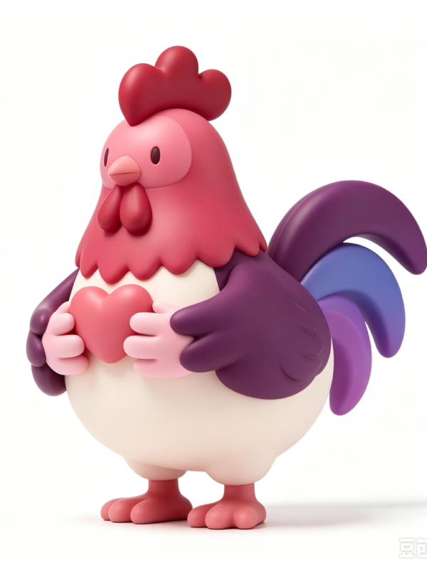 Rosy Hen — Hand-Cast Fiberglass Art Toy