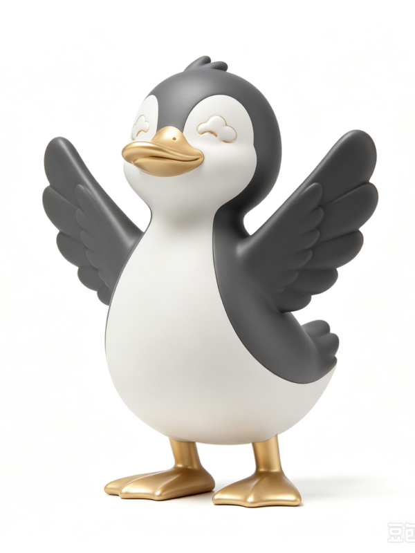 Classic Penguin — Hand-Cast Fiberglass Art Toy