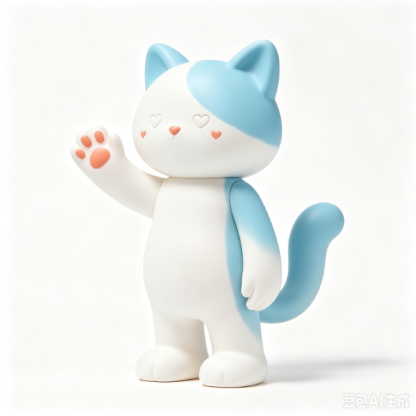 Blue-Ear Kitty — Hand-Cast Fiberglass Art Toy