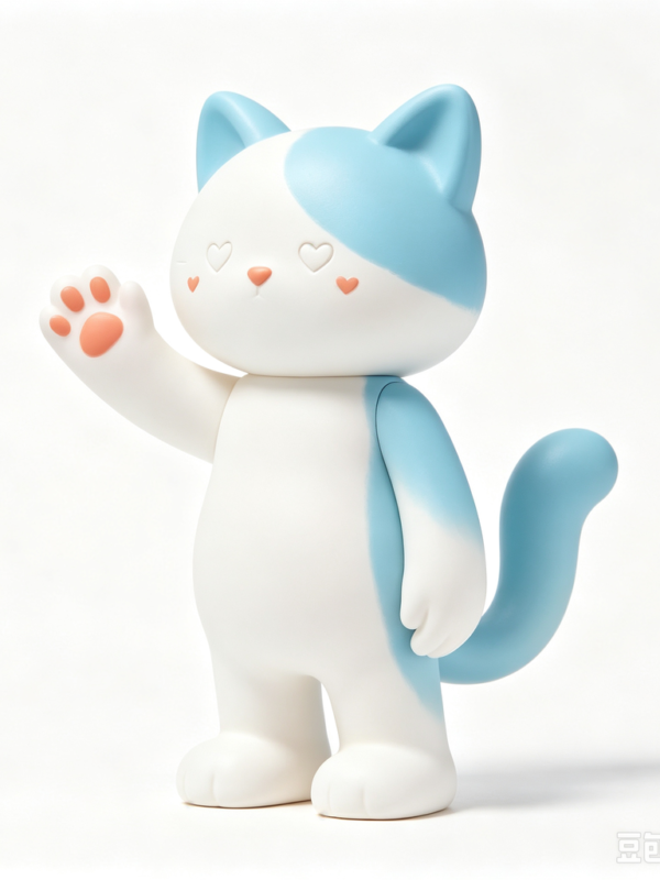 Blue-Ear Kitty — Hand-Cast Fiberglass Art Toy