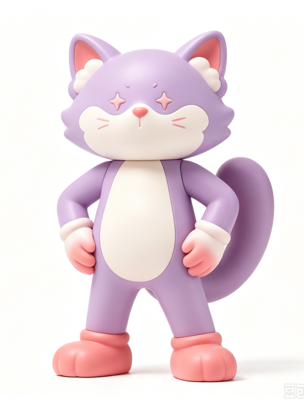 Purple Tabby — Hand-Cast Fiberglass Art Toy