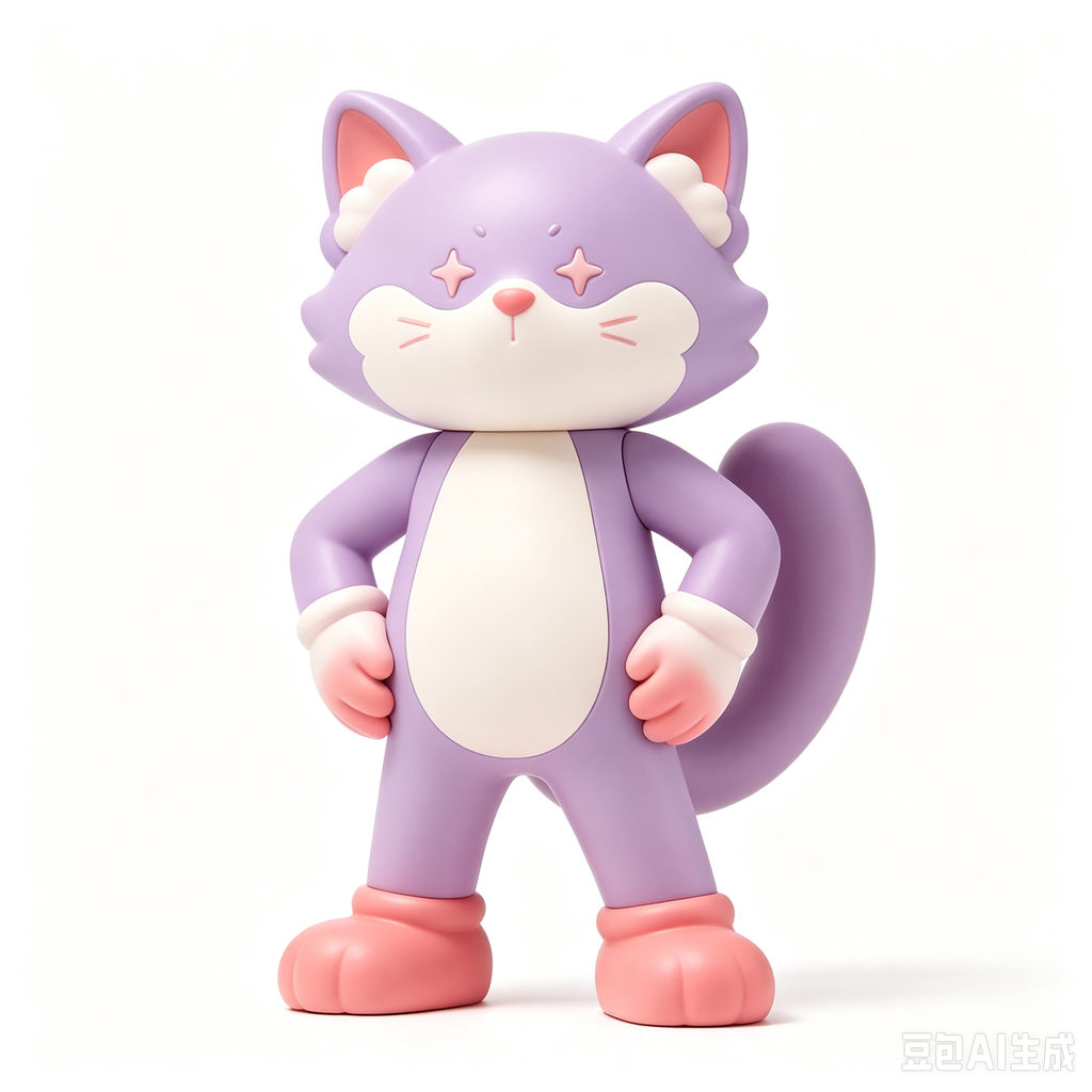 Purple Tabby hand-cast fiberglass art toy