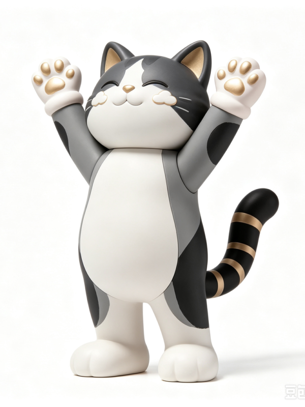 Gray Tabby — Hand-Cast Fiberglass Art Toy